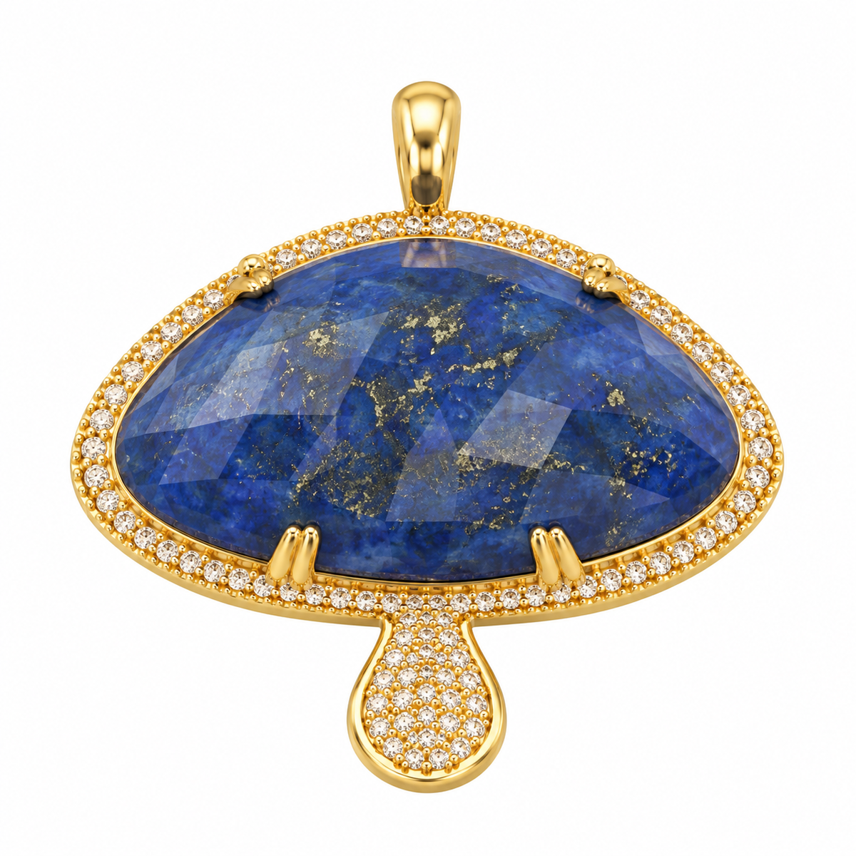 Gemstone Pave Mushroom on Toilet Bowl Chain