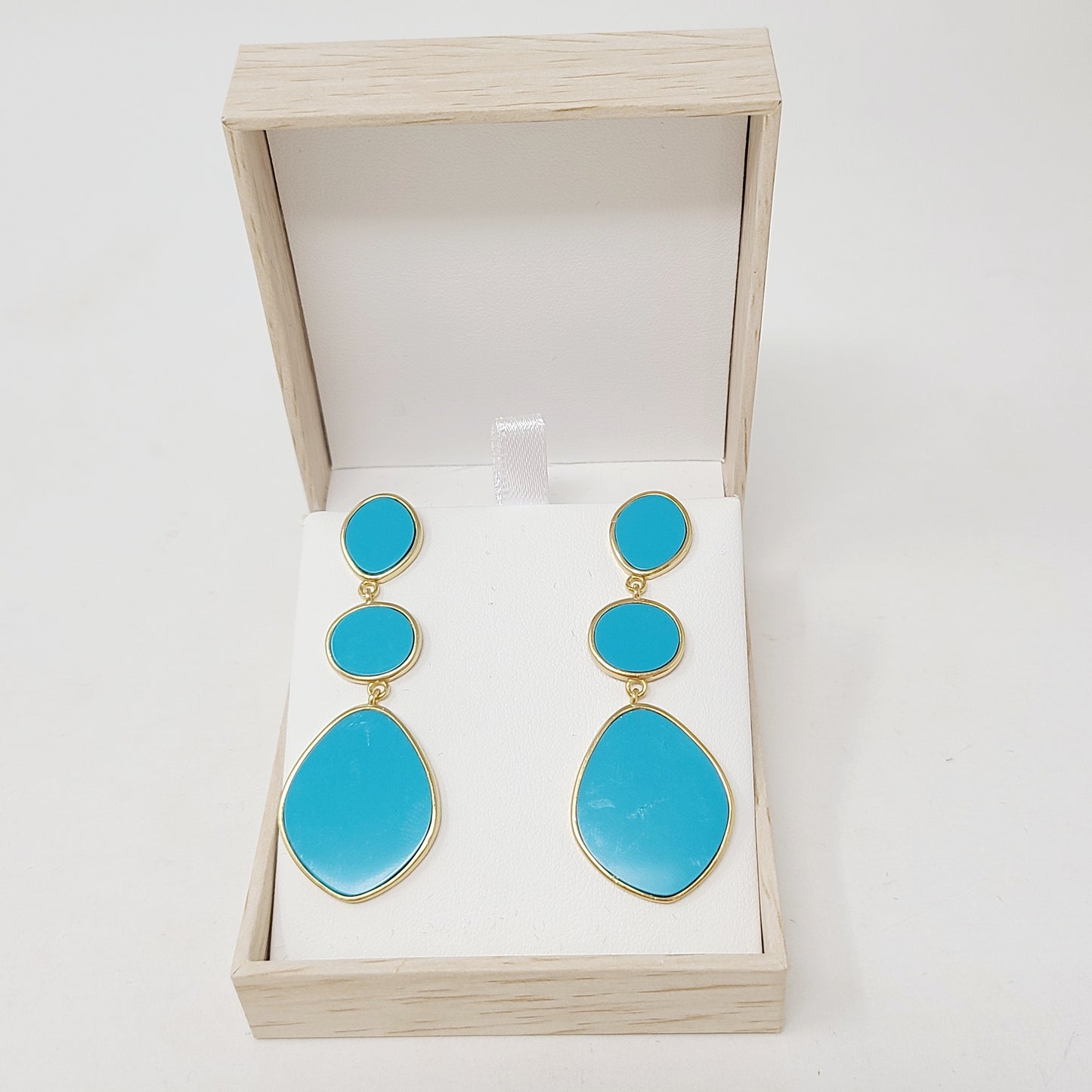 TURQUOISE THREE SLICE EARRINGS