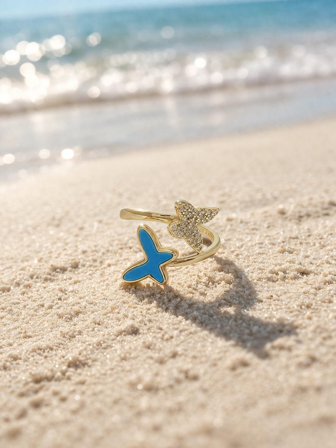Turquoise Butterfly Wrap Ring