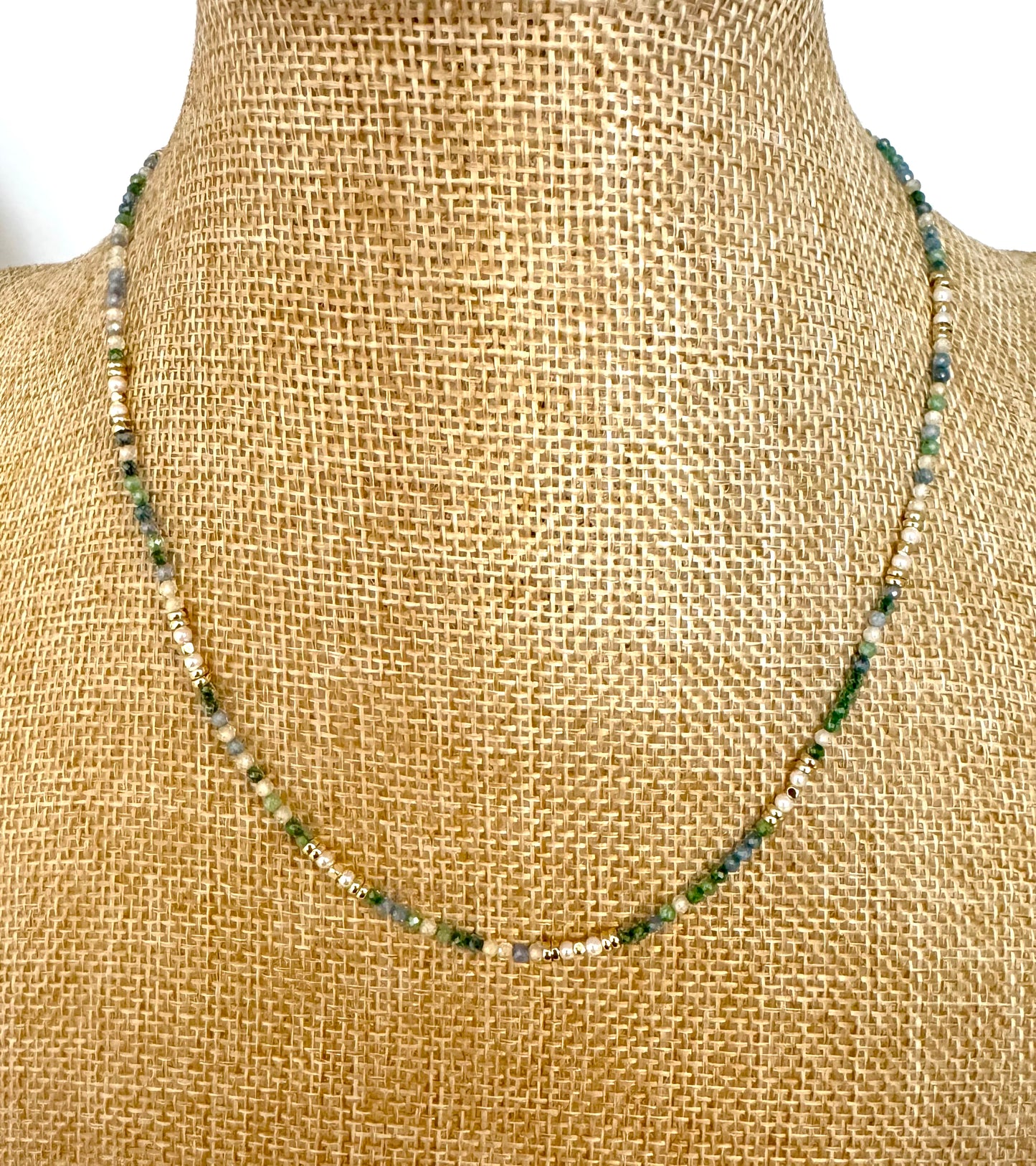 Semi Precious Necklace with Solitaire Pendant