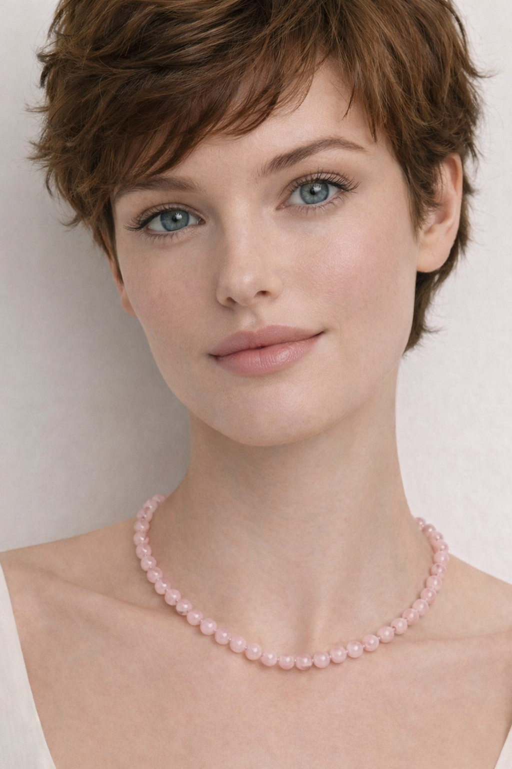 6mm gemstone knotted necklace