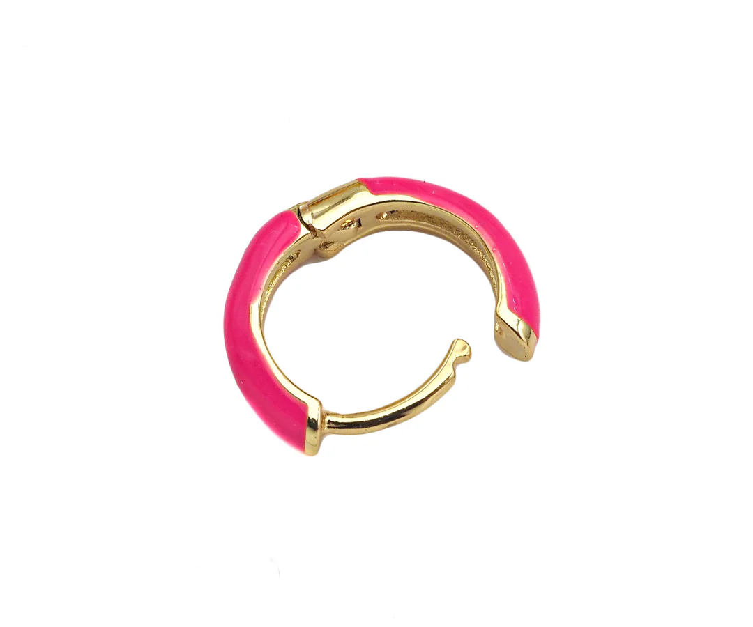 Enamel Huggie Earrings
