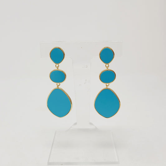 TURQUOISE THREE SLICE EARRINGS