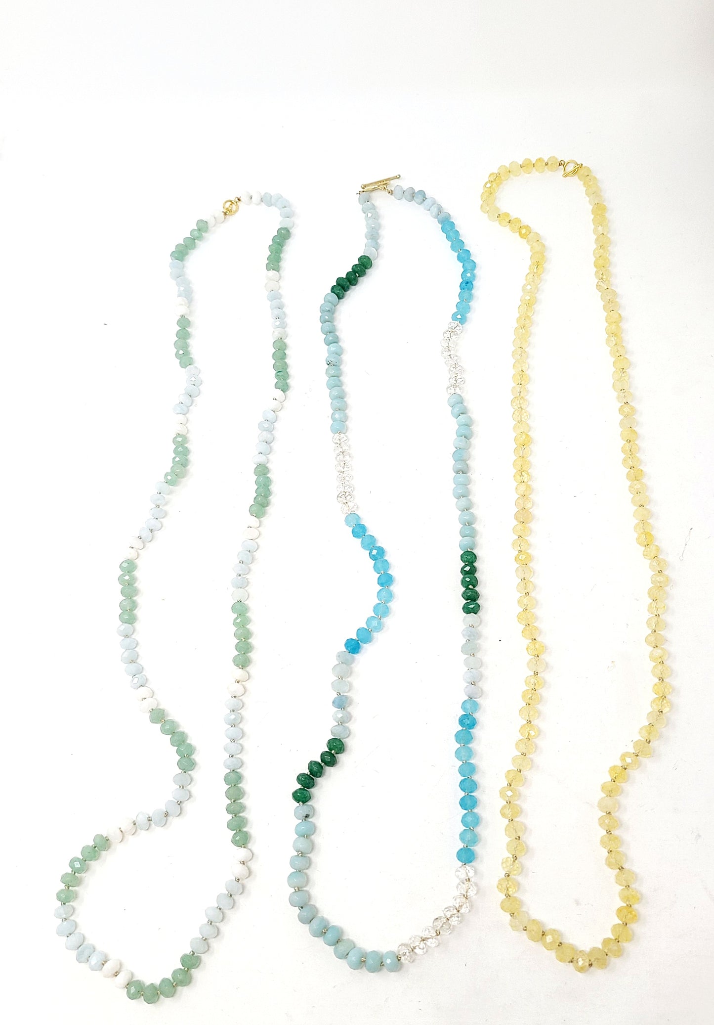 KNOTTED GEMSTONE TOGGLE NECKLACE