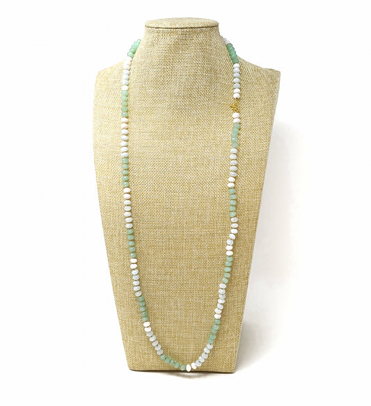 KNOTTED GEMSTONE TOGGLE NECKLACE
