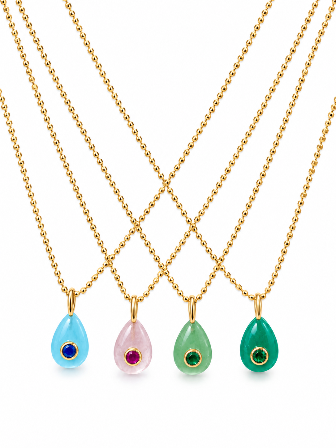 Gemstone Teardrop on Toilet Bowl Chain