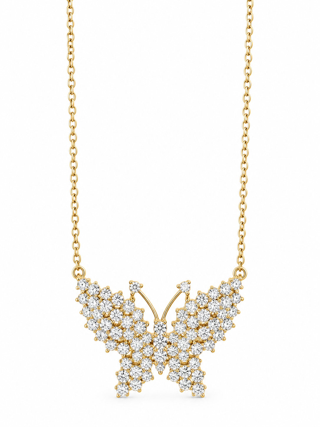 Whimsical Gold Vermeil Butterfly Pendant Necklace