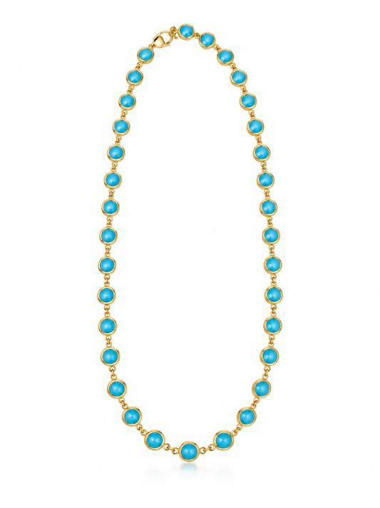Bezel Set Turquoise Necklace