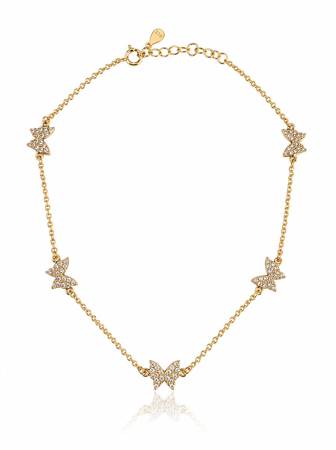 Five Pave Butterflies Anklet