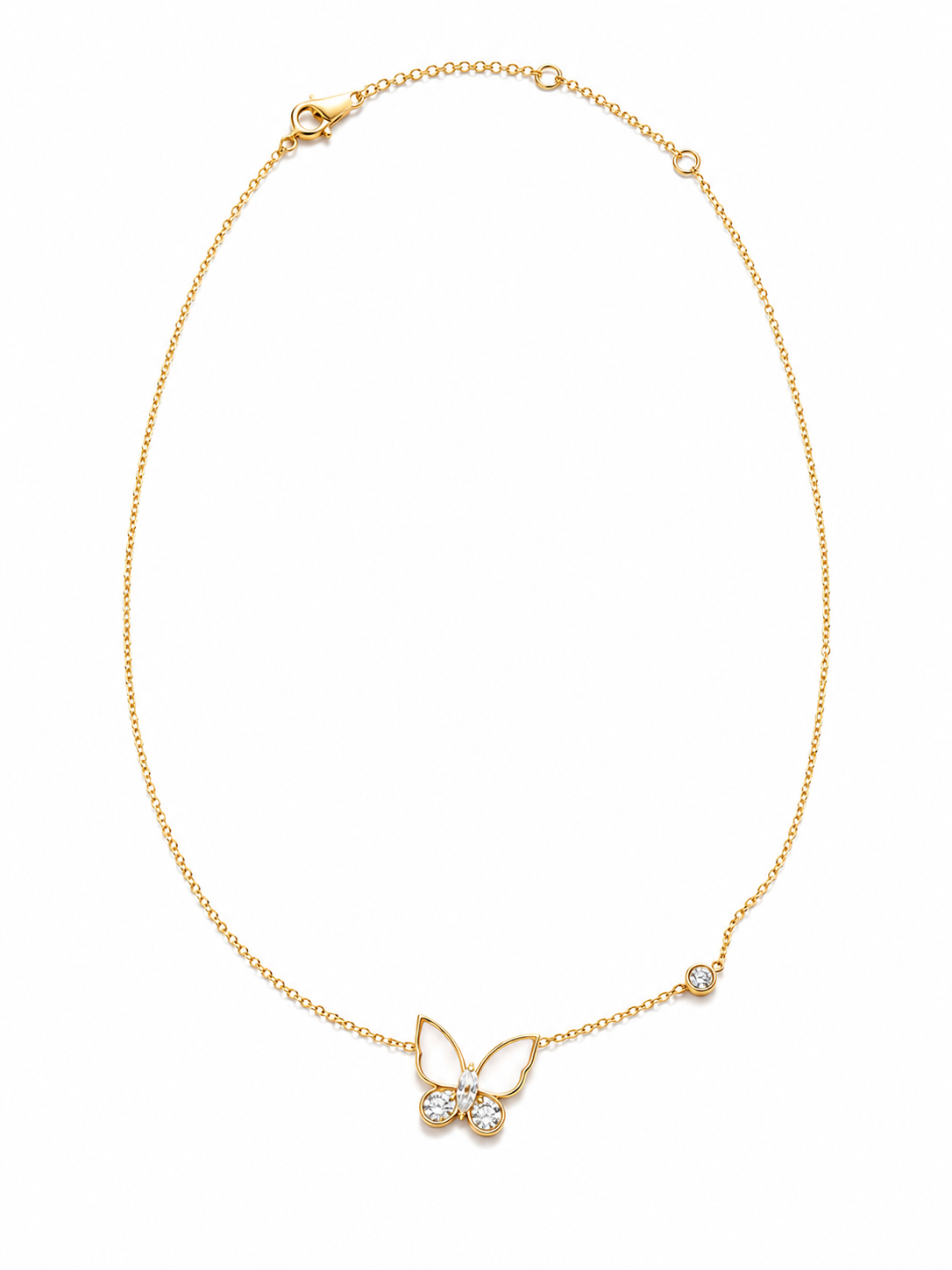 Pearl and Pave Butterfly Necklace
