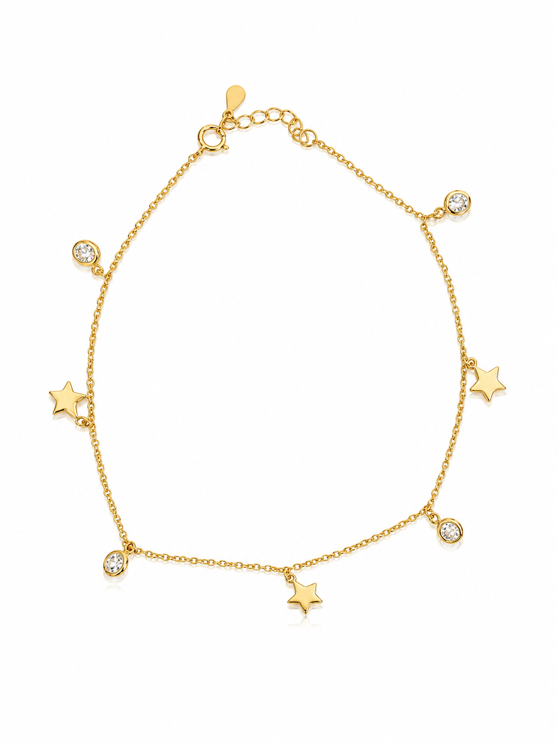Five Pave Stars Anklet