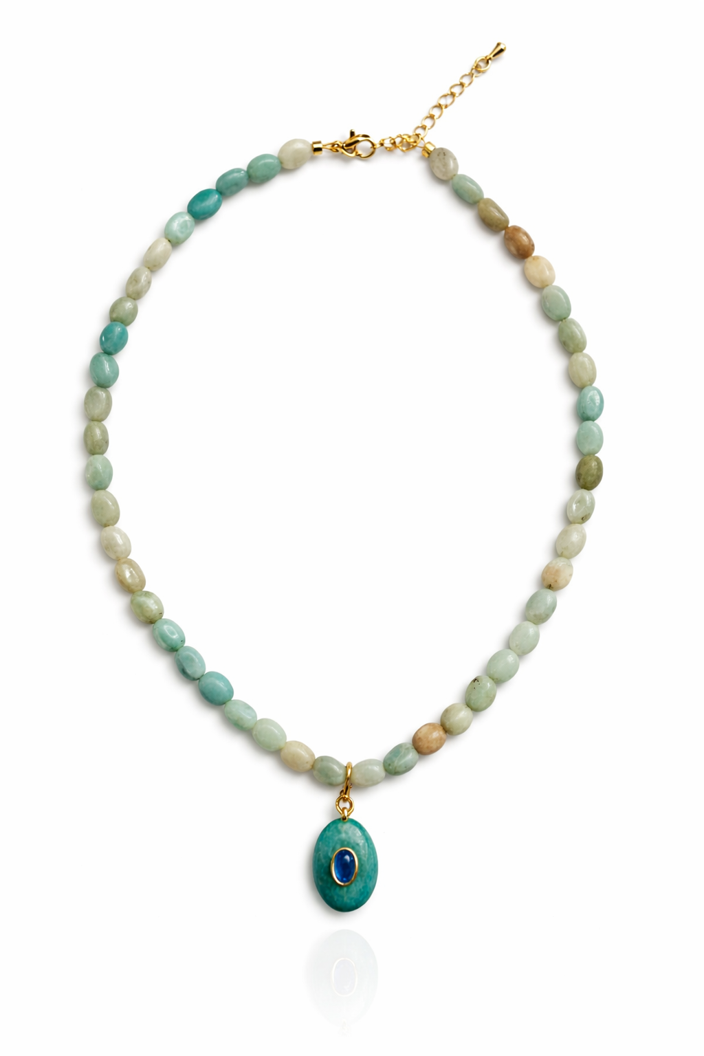 Pebble gem charm necklace