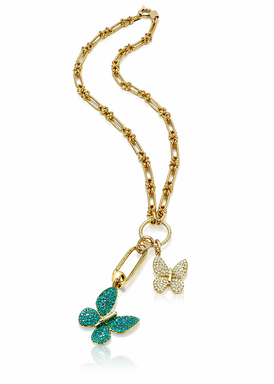 BABY AND LARGE BUTTERFLY CHARMS NECKLACE