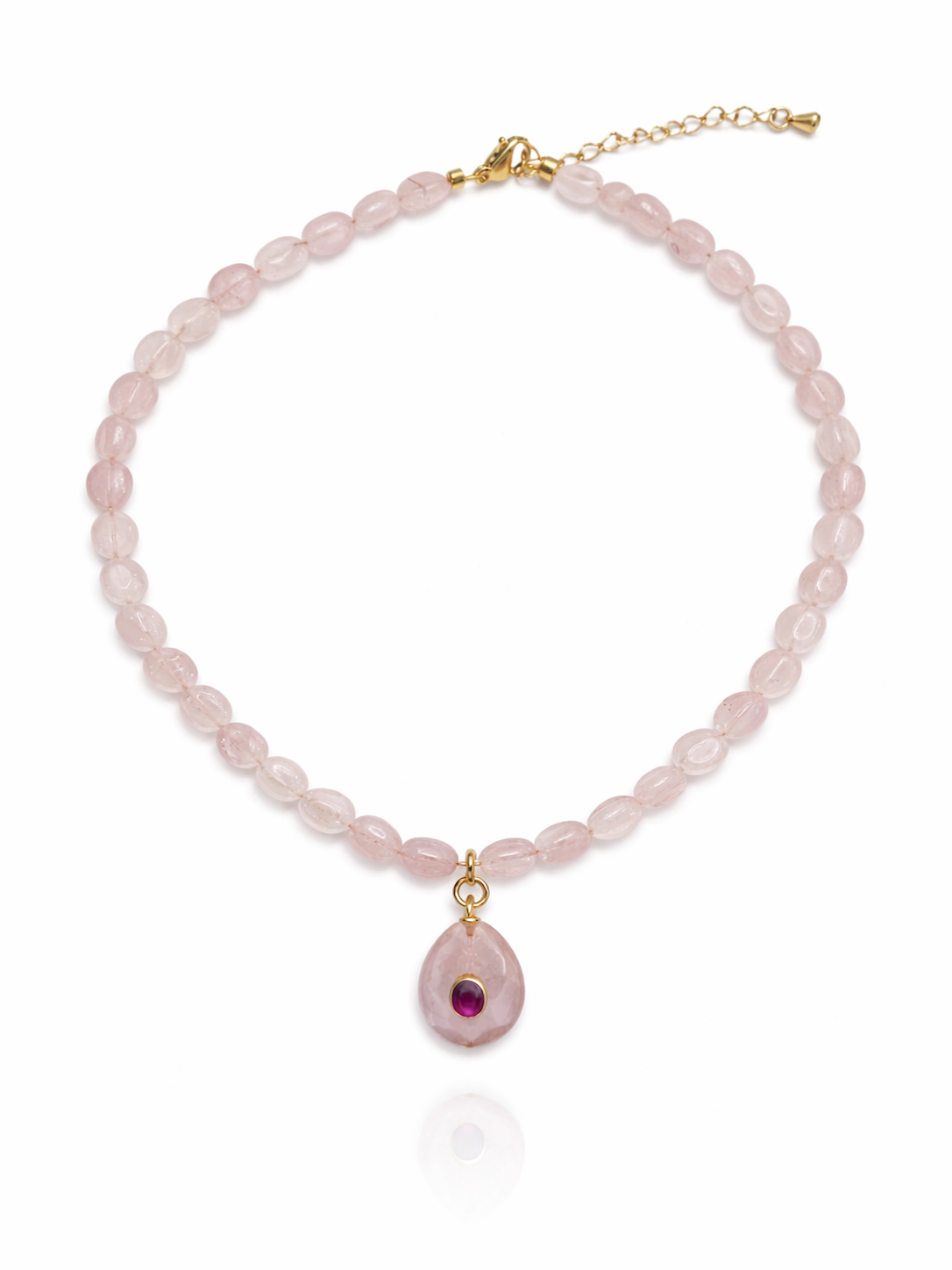 Pebble gem charm necklace
