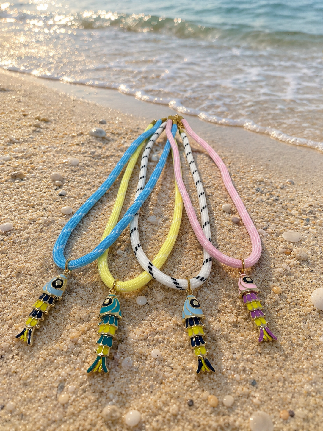 Paracord with Enamel Fish Necklace