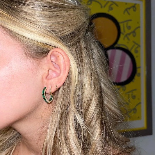 BAGUETTE HEART SHAPED EARRINGS