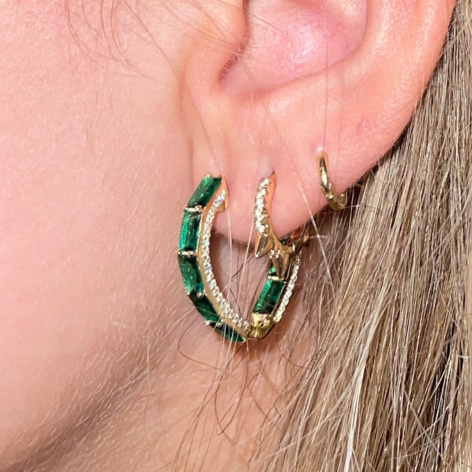 BAGUETTE HEART SHAPED EARRINGS