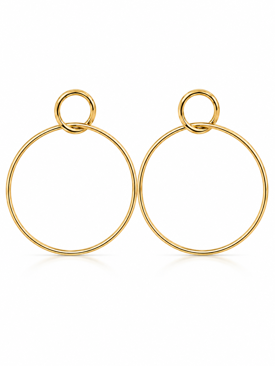 Gold Two Circle Earring