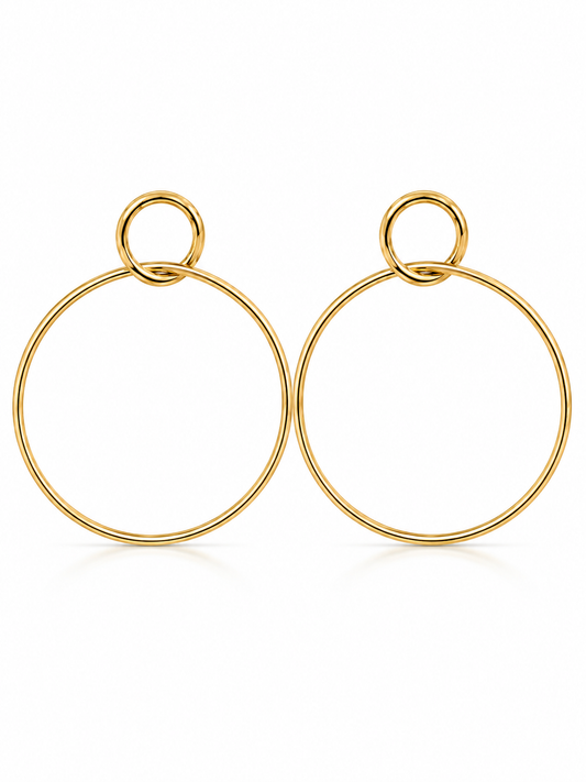 Gold Two Circle Earring