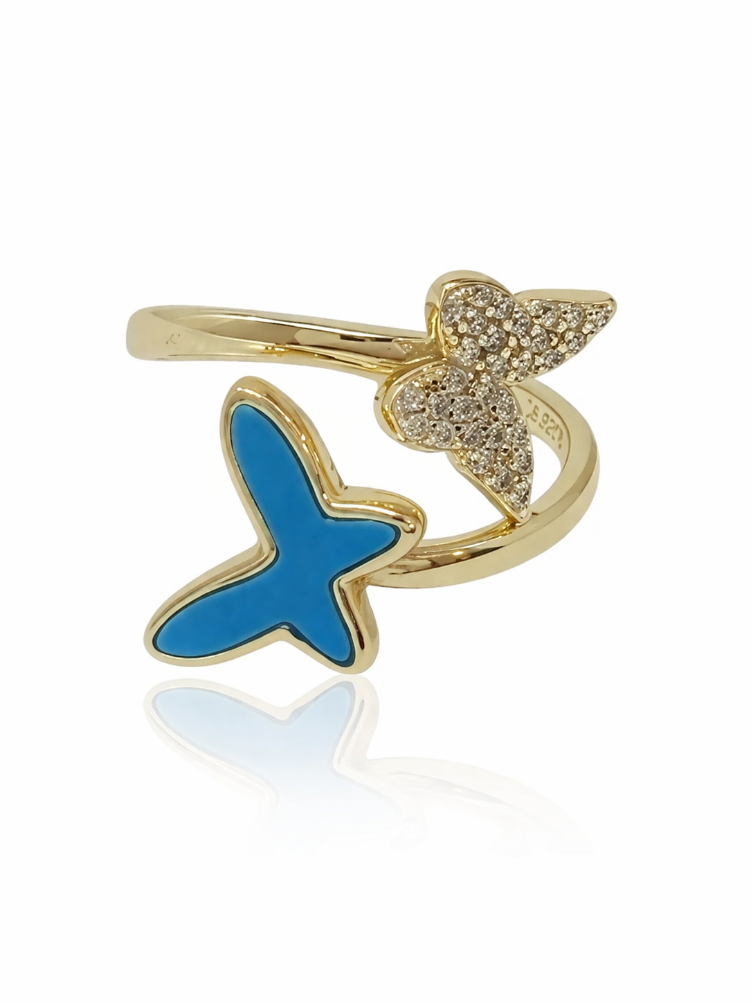 Turquoise Butterfly Wrap Ring