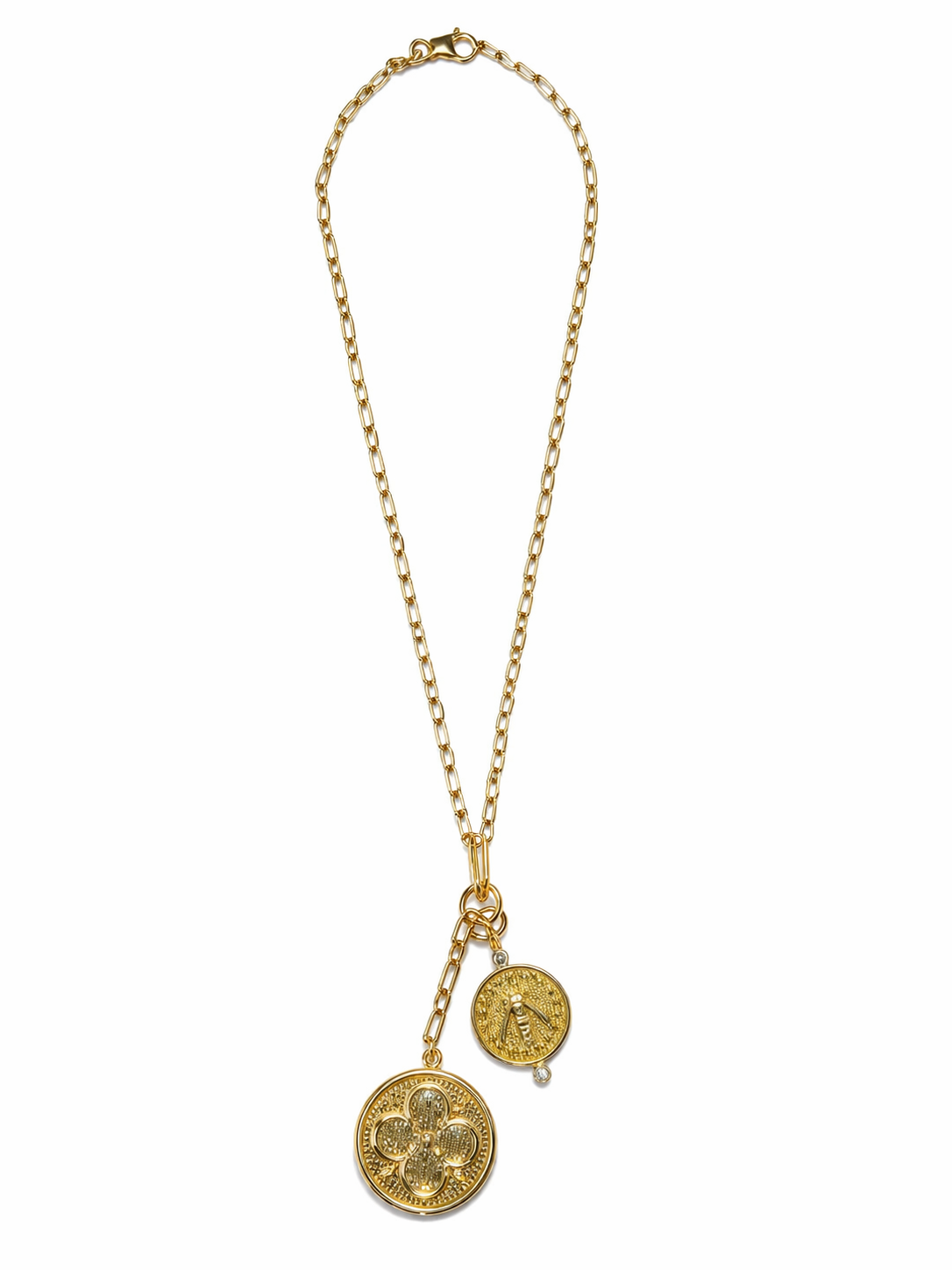 Elegant gold necklace with medallions