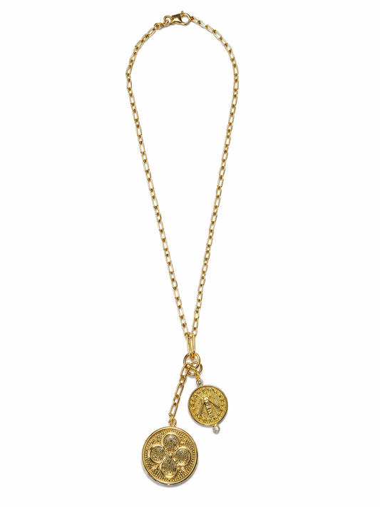 Elegant gold necklace with medallions