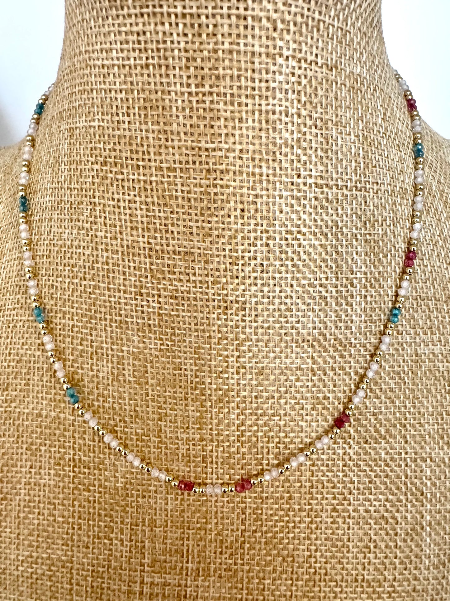 Semi Precious Necklace with Solitaire Pendant
