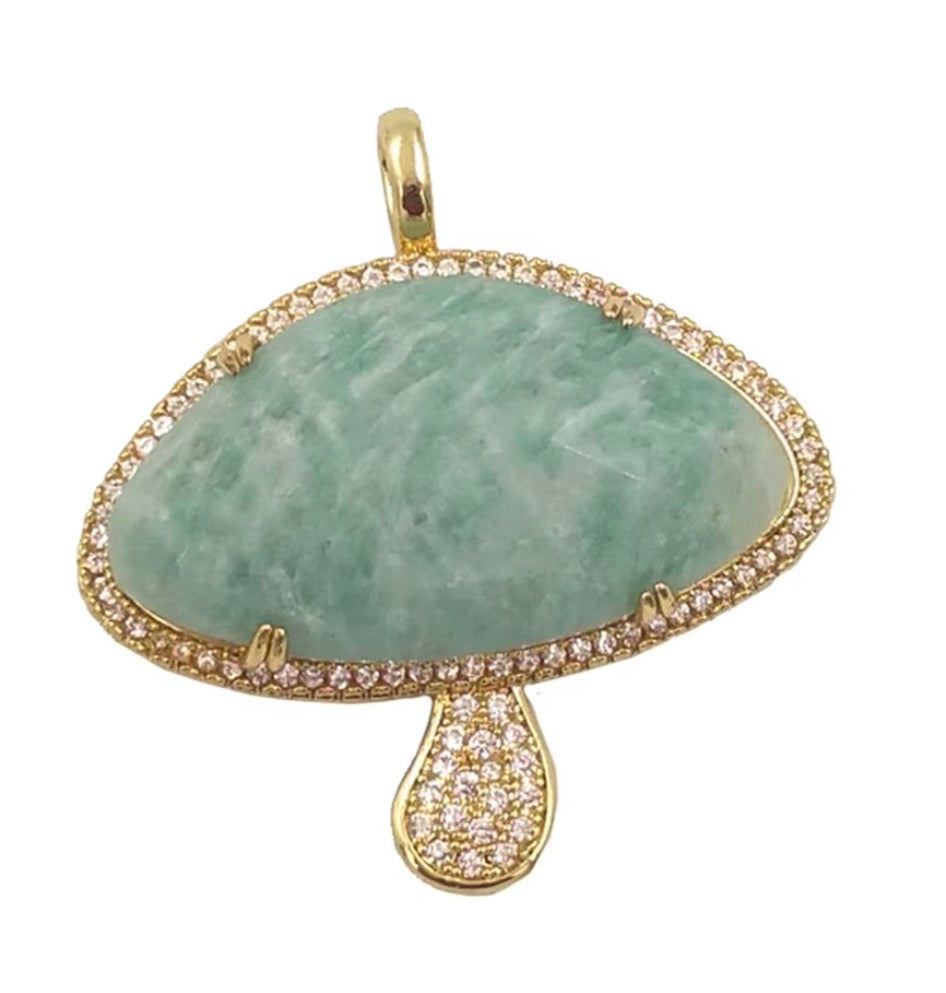 Gemstone Pave Mushroom on Toilet Bowl Chain