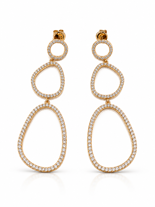 Open Irregular 3 Shape Earrings