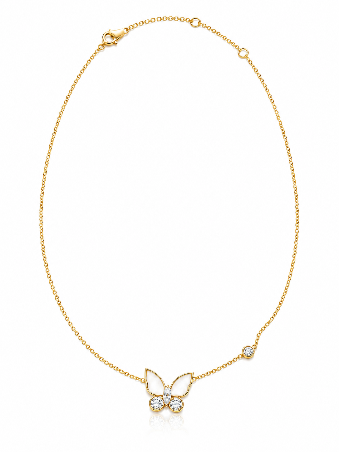Pearl and Pave Butterfly Necklace
