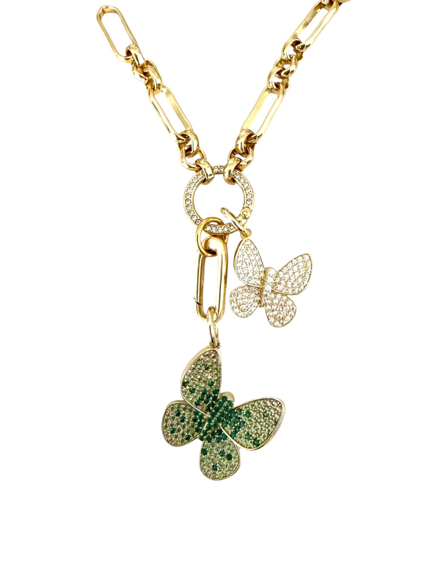 BABY AND LARGE BUTTERFLY CHARMS NECKLACE
