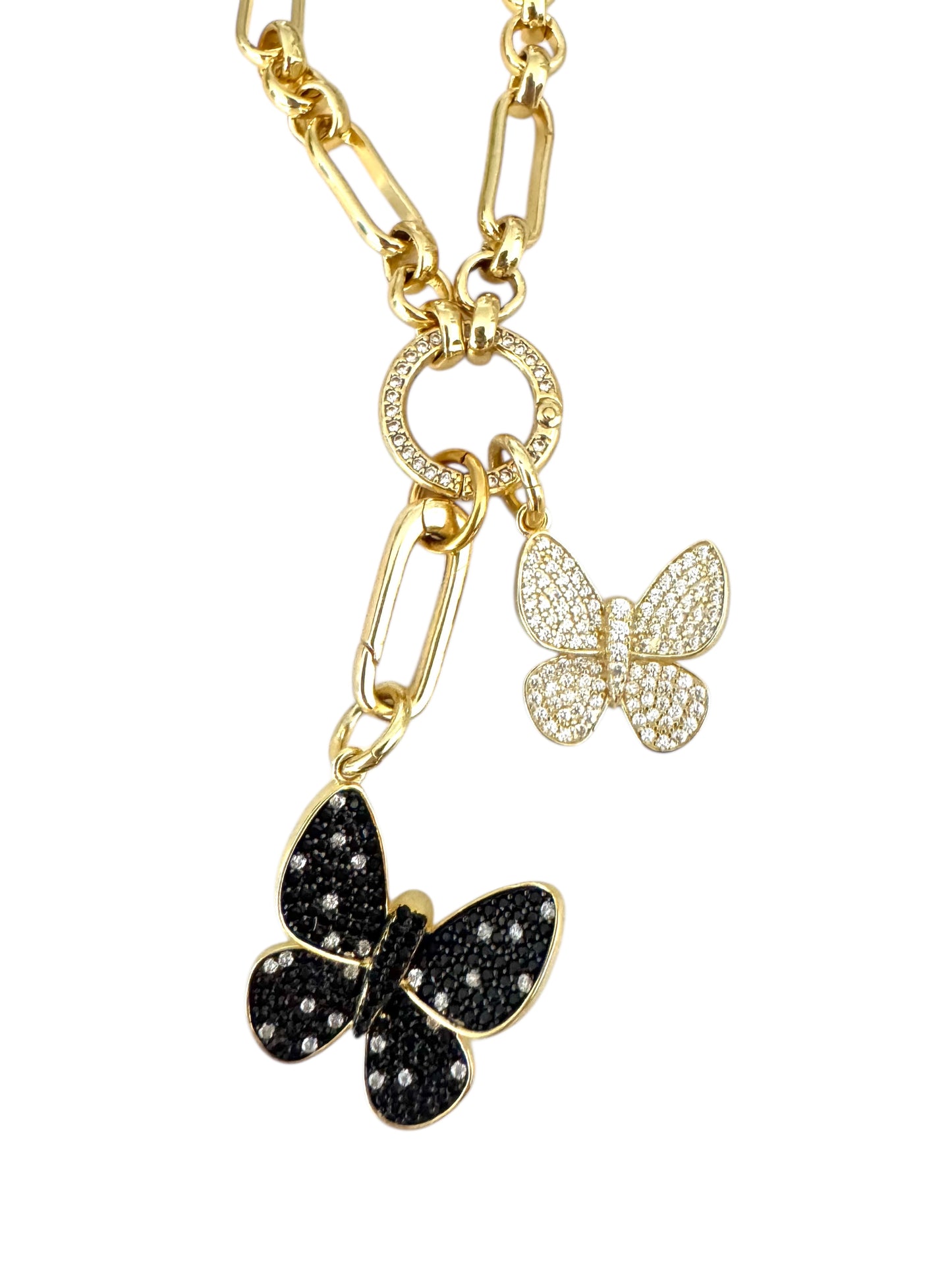 BABY AND LARGE BUTTERFLY CHARMS NECKLACE