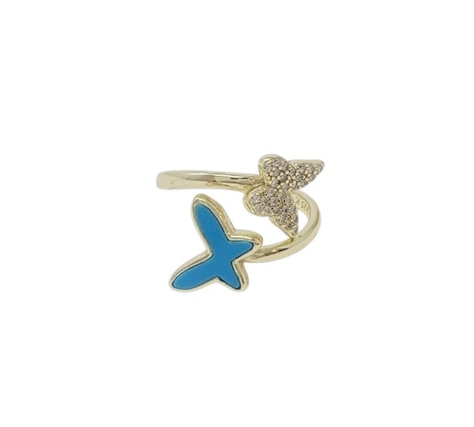 TURQUOISE BUTTERFLY WRAP RING