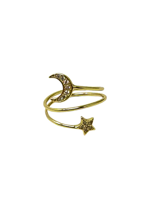 LOVE YOU TO THE MOON & STARS PAVE RING