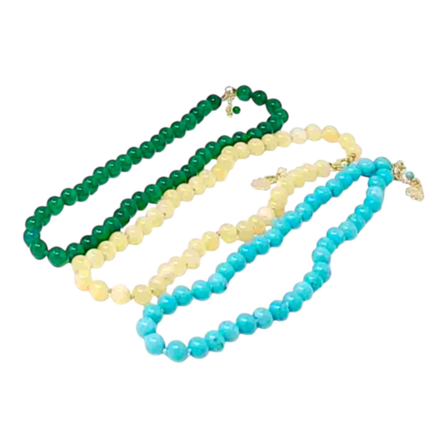 KNOTTED GEMSTONE TOGGLE NECKLACE