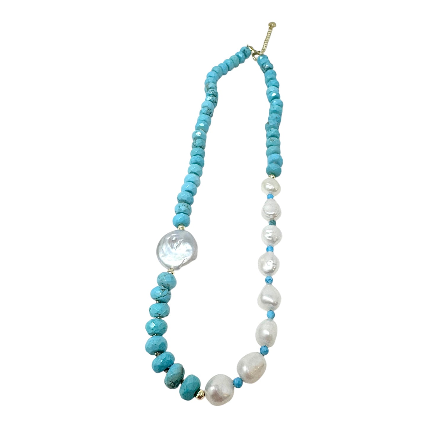 Knotted Gemstone Rondelles and Pearls Short Necklace