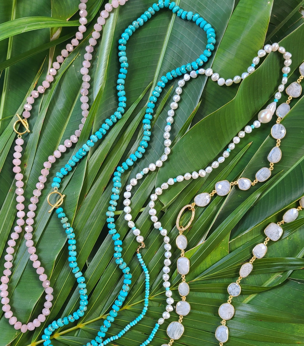 Knotted Gemstone Rondelle Necklace
