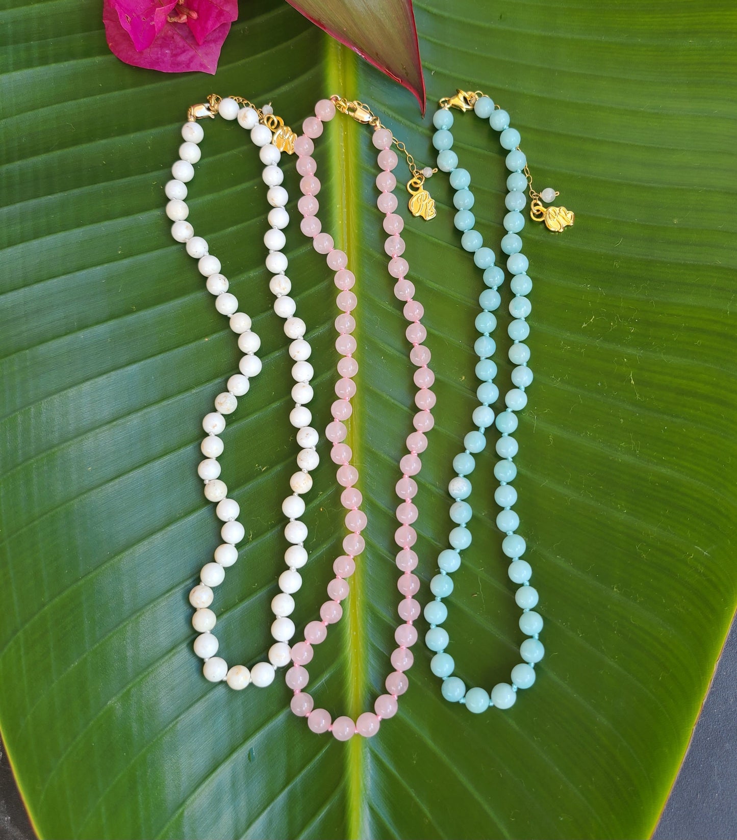 KNOTTED GEMSTONE TOGGLE NECKLACE