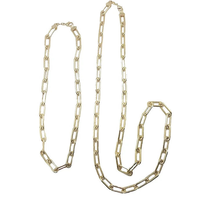 THICK PAPERCLIP NECKLACE IN GOLD