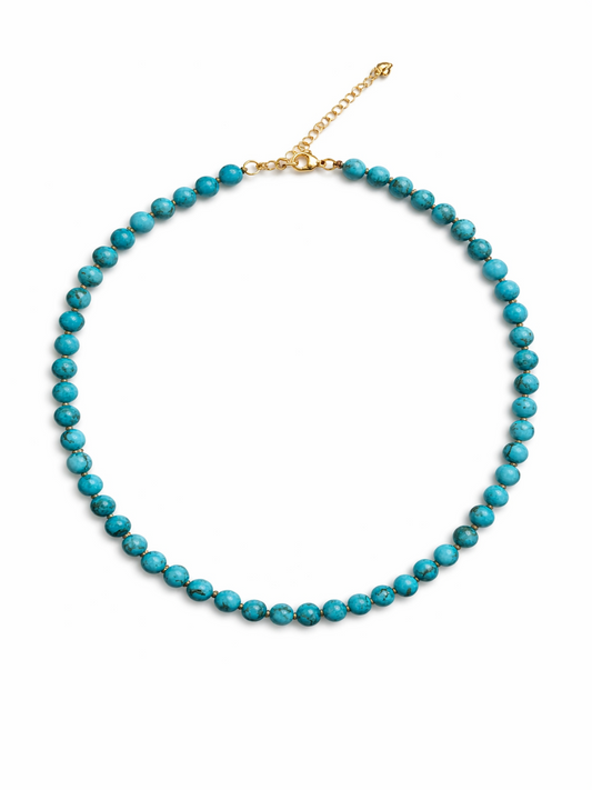6mm gemstone knotted necklace