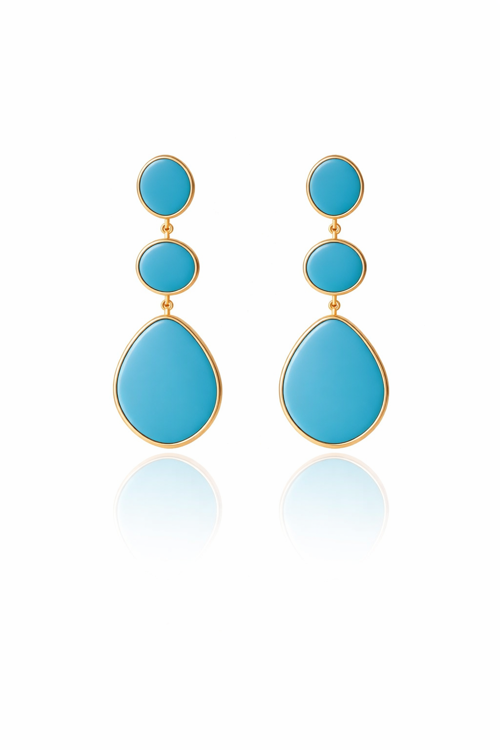 TURQUOISE THREE SLICE EARRINGS
