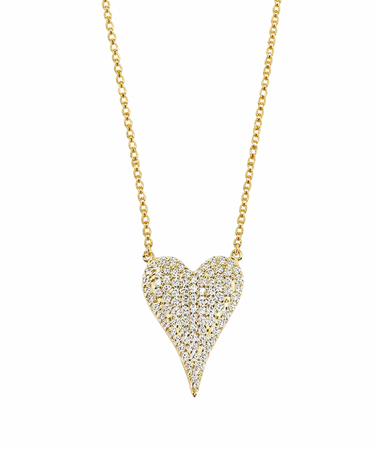 ELONGATED PAVE HEART NECKLACE